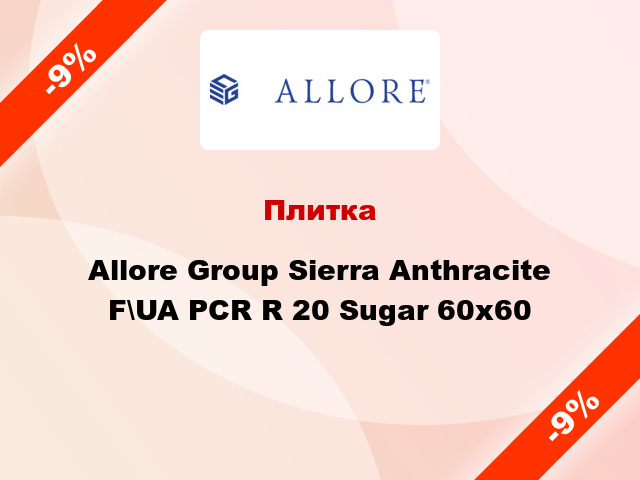 Плитка Allore Group Sierra Anthracite F\UA PCR R 20 Sugar 60x60