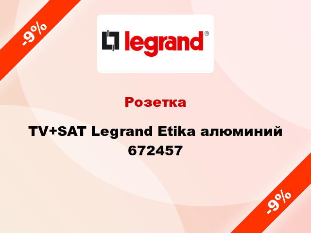 Розетка TV+SAT Legrand Etika алюминий 672457